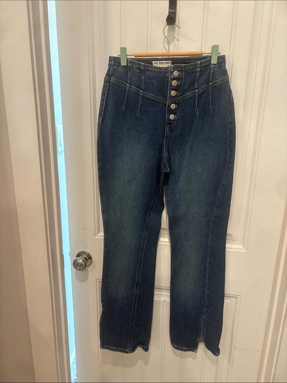 Free People We The Free Corset High Rise Button Fly Jeans Size 27